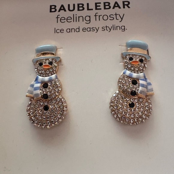 NEW BaubleBar Snowman Earrings - Picture 2 of 2